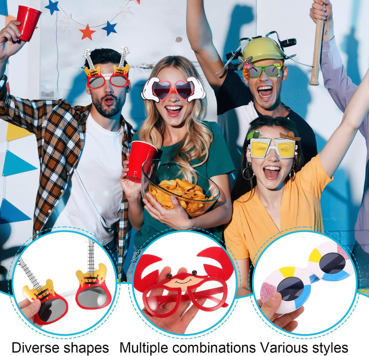 10 Einzigartige Hawaiianische Lustige Sonnenbrille Partybrillen Fotobox Accessoires Diese Neuartigen