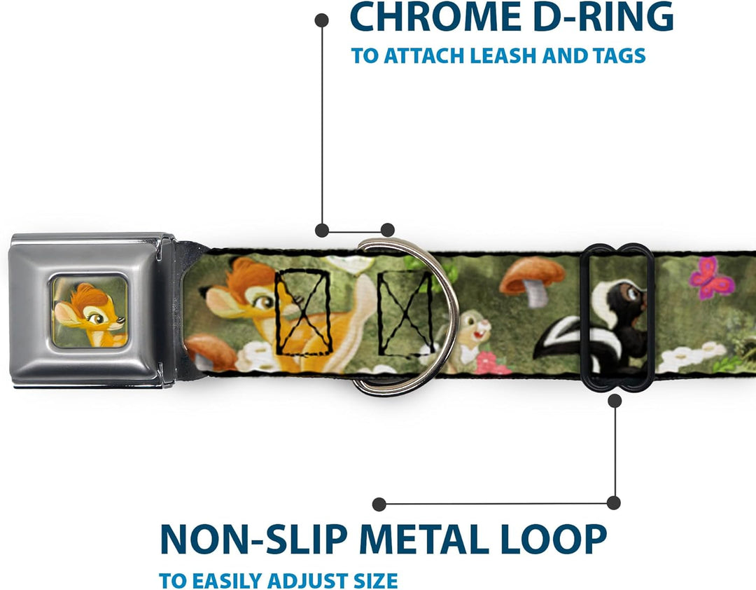 Buckle-Down dybx Bambi Face Sketch Schliessen Hundehalsband M - Fits 11-17" - 1.0" Wide, M - Fits 11