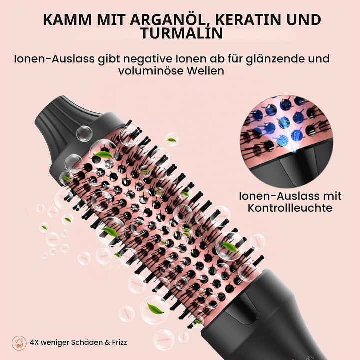 Thermal Brush Keratin Warmluftbürste Heat Brush 38Mm, Thermobürste Rundbürste, Hot Brush 120-200℃, D