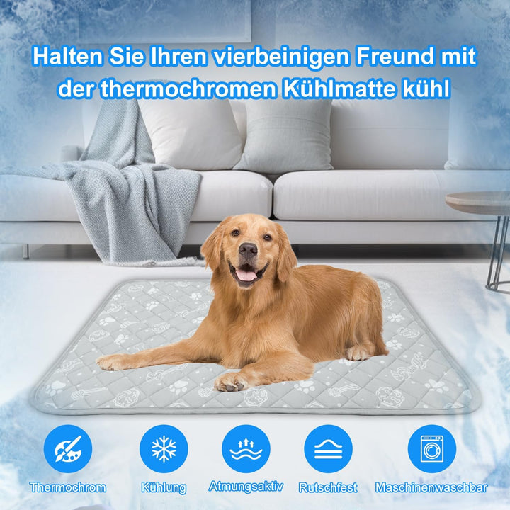 MH MYLUNE HOME Kühlmatte für Hunde Katze Thermochrome Hundekühlmatte Selbstkühlend rutschfest Wasser