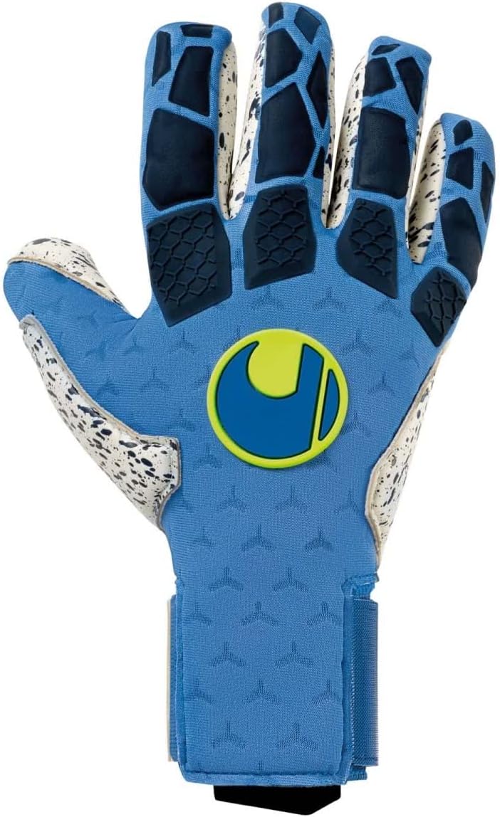 uhlsport Herren Hyperact Supergrip Handschuhe 7.5 Night Blau/Weiss/Fluo Gelb, 7.5 Night Blau/Weiss/F