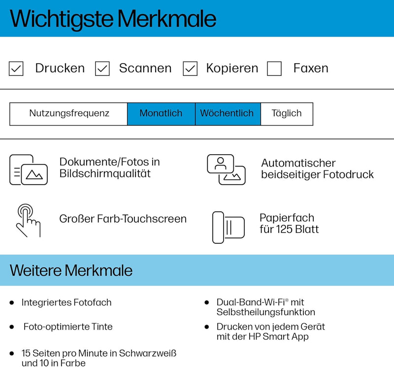 HP Envy Inspire 7220e Multifunktionsdrucker, Tintenstrahldrucker, 6 Monate gratis drucken mit HP Ins