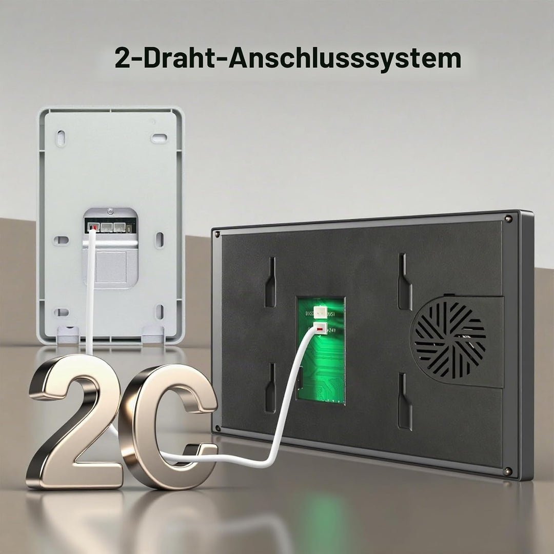 2 Draht WLAN Kabellose Video Türsprechanlage, 1080P HD 7 Zoll Touchscreen Video Intercom System für