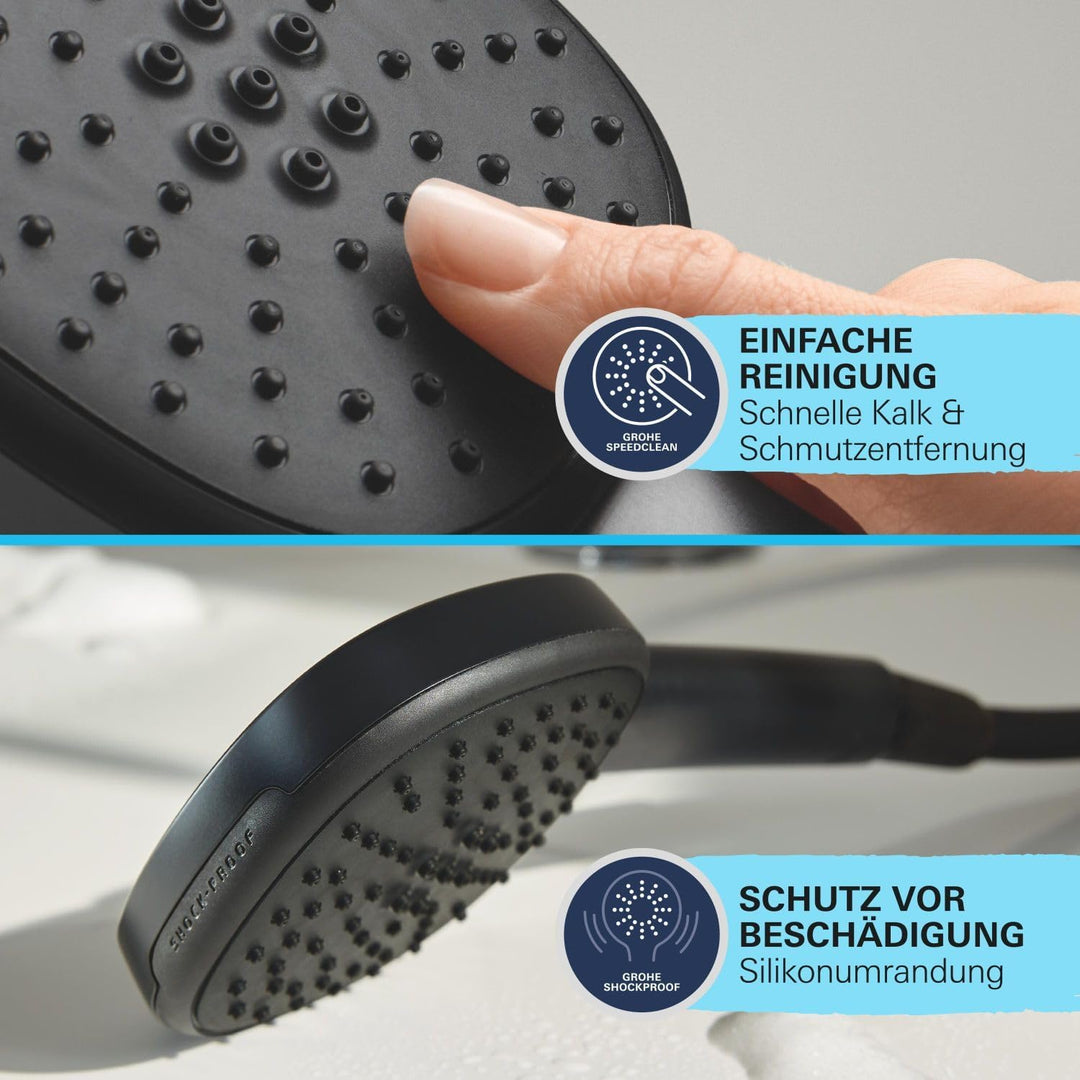 GROHE Vitalio 250, Duschset ohne Armatur, wassersparend, 8l pro Min (Regendusche für vorhandene Dusc
