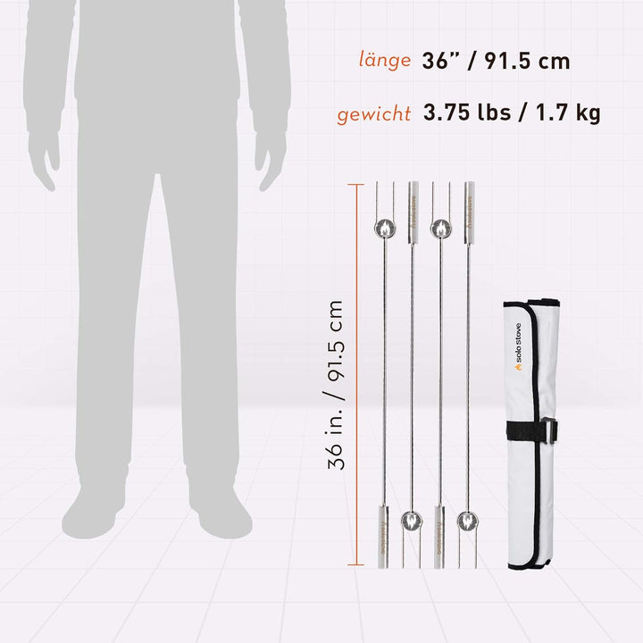 Solo Stove Grillspiesse für Feuerschale - Edelstahl-Feuerstellen-Zubehör - Outdoor-Kamin, Feuerstell