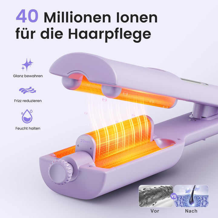 22/25/32/38mm Einstellbar Welleneisen für Haare - 4 In 1 Beach Waves Lockenstab, 3 Fässer Lockeneise