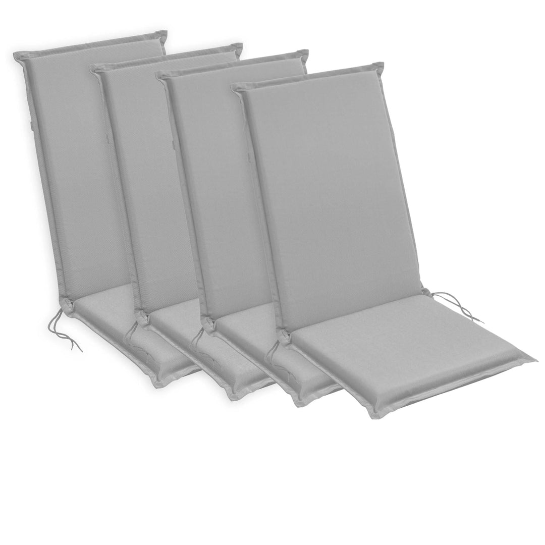 sleepling Hochlehner Auflagen 4er Set, Bequeme Gartenstuhlauflagen, Sitzauflagen Gartenmöbel 120x50
