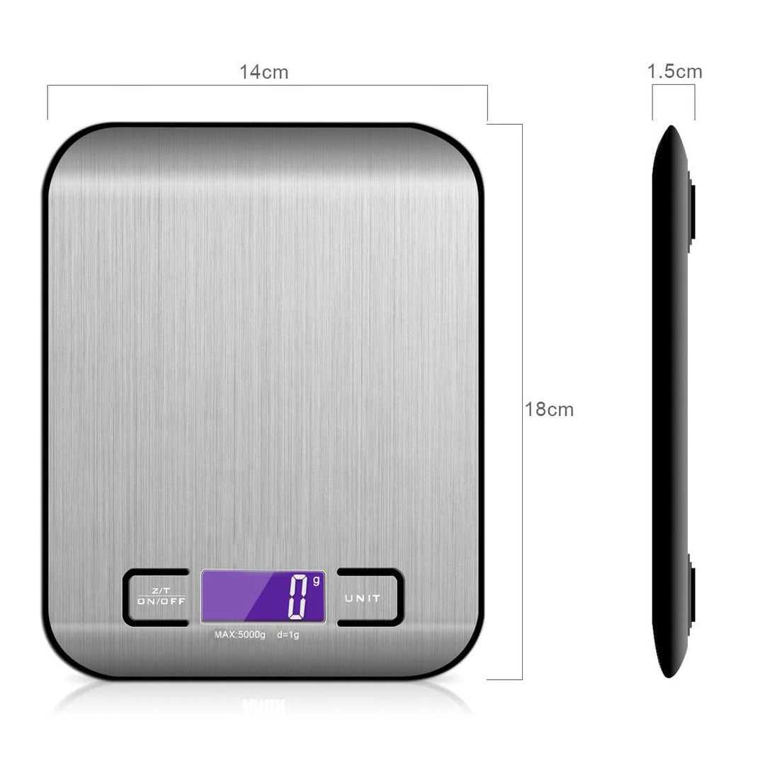 Herzberg HG0413 Elektronische Küchenwaage, Kapazität 5 kg, LCD-Display, mehrere Einheiten, Zählfunkt