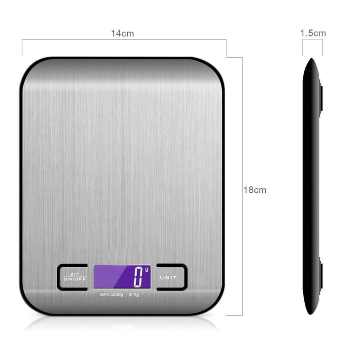 Herzberg HG0413 Elektronische Küchenwaage, Kapazität 5 kg, LCD-Display, mehrere Einheiten, Zählfunkt