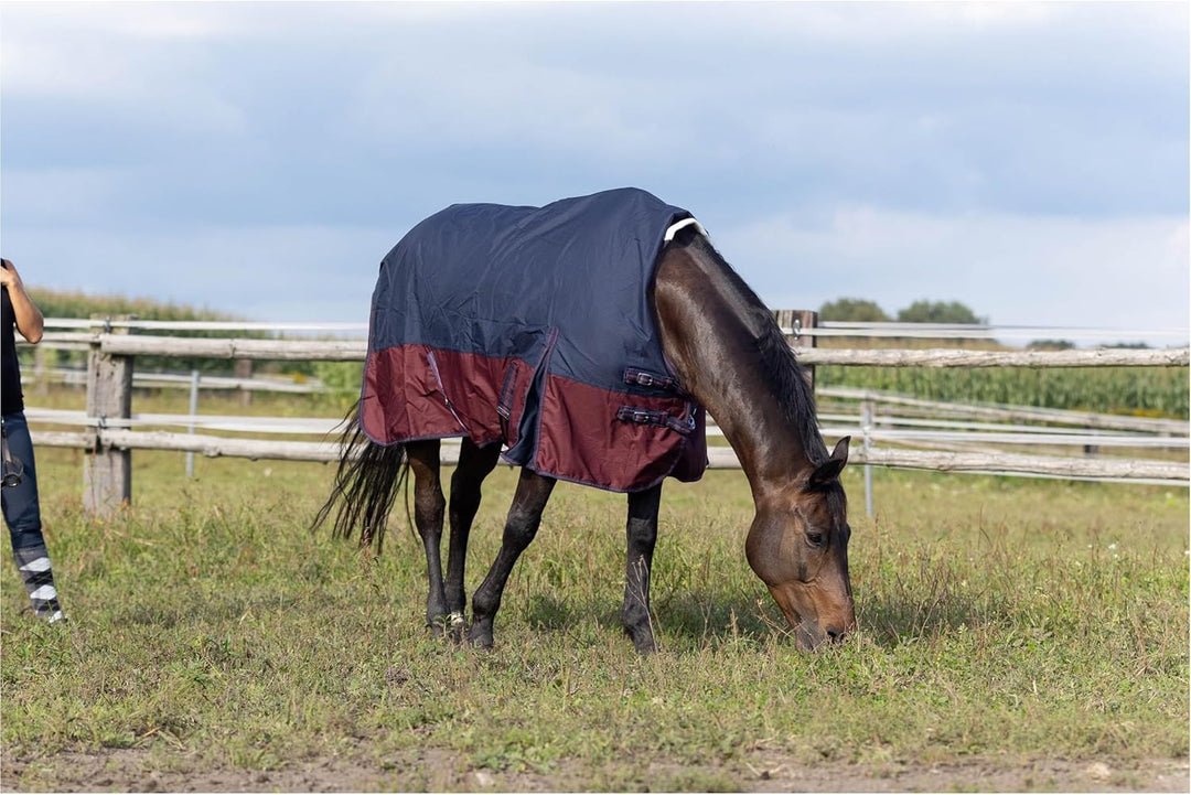 RL24 - Weidedecke High Neck Polarfleece 600D BASICLINE Marine/Kastanie 85cm Marine/Kastanie (Altes M