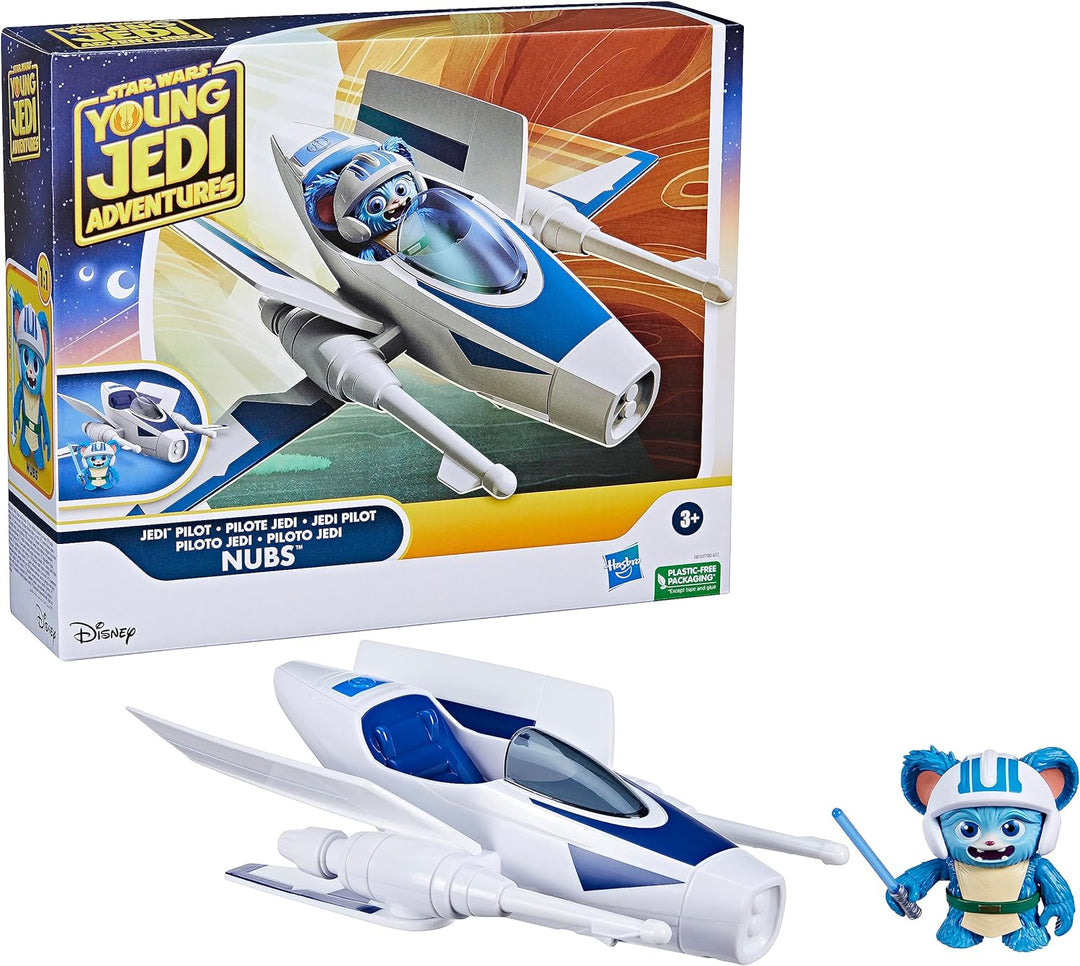 Star Wars F8015 EIGENSCHAFTSFAHRZEUG NORDWESTEN Nubs Jedi Pilot, Figur mit Raumschiff, 10 cm Masssta