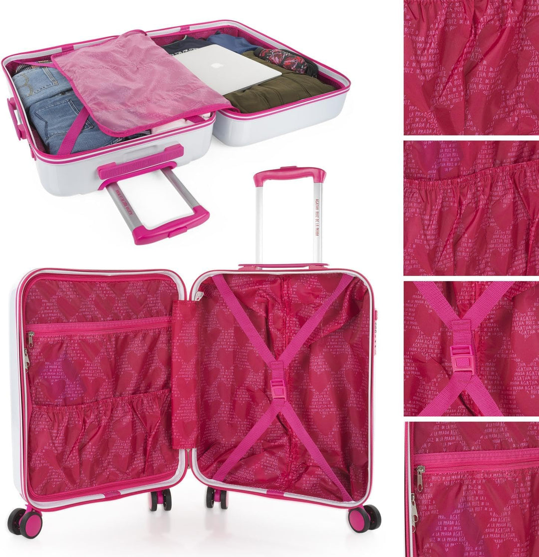 AGATHA RUIZ DE LA PRADA - Koffer Mittelgross - PC hochwertiger und Stabiler reisekoffer mit Rollen -