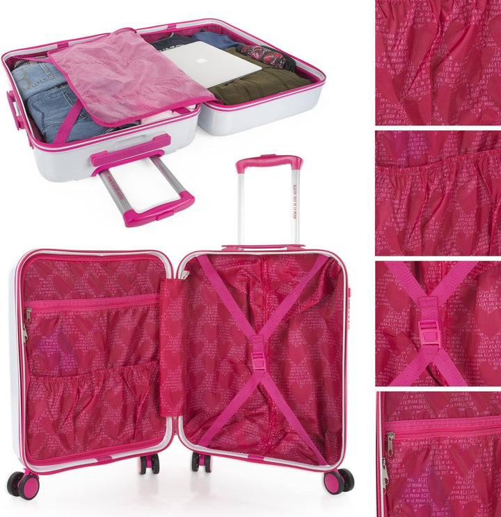AGATHA RUIZ DE LA PRADA - Koffer Mittelgross - PC hochwertiger und Stabiler reisekoffer mit Rollen -