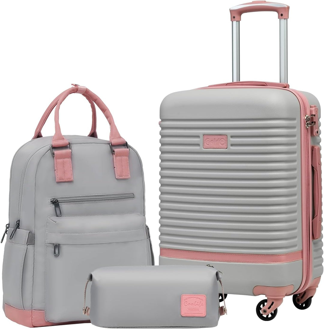 COOLIFE Koffer Trolley Koffer Reisekoffer von ABS Hartschalen Trolley 4 Rollen TSA-Schloss Der Koffe