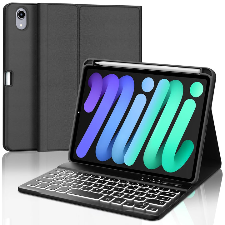 IVEOPPE Tastatur für iPad mini 7 (A17 pro) 2024/Mini 6 2021, Hülle mit Tastatur Bluetooth Abnehmbare
