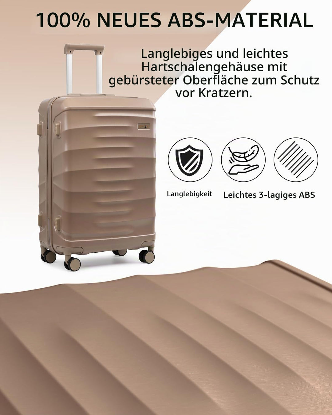 Sea choice Reisekoffer Set 5 Teilig ABS Hartschale Trolley Kofferset Gepäckset Grosse Kapazität Hand