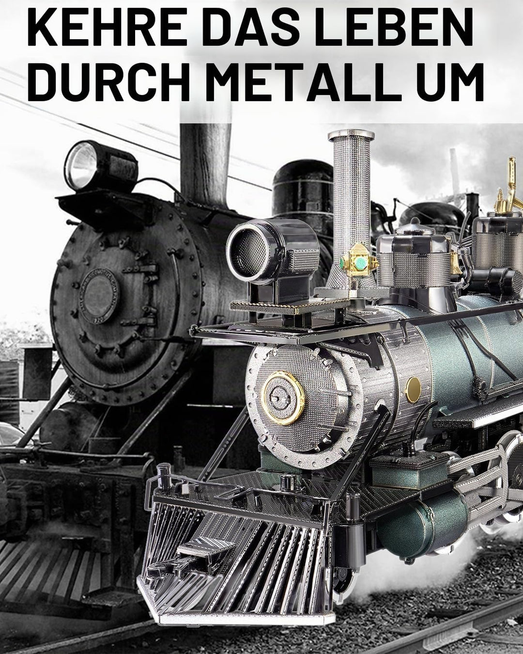 Piececool 3D Puzzle Metall, Zug für Modellbausatz Erwachsene, 3D-Puzzles zu Bauen, BAU, Bastel-Kits,