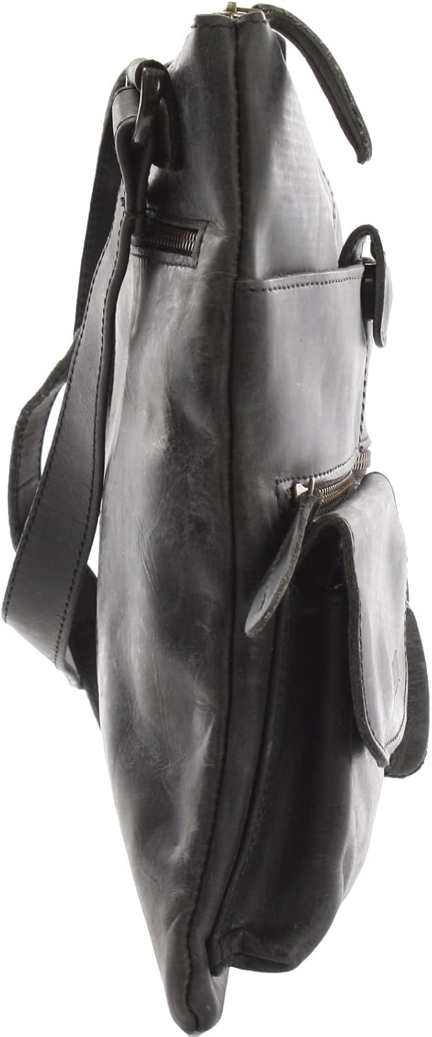 LECONI Umhängetasche Rinds-Leder kleine Schultertasche Damen + Herren Vintage-Look Schultertasche Le