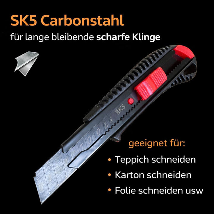 Cuttermesser Carbonstahl Set Universal Pro 30x Cuttermesser Teppichmesser leicht handlich