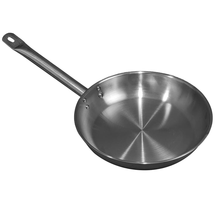 Comas Pfanne aus Edelstahl, 3 Schichten, mit Griff, für Induktion, Gas, Elektro, Ceran, Backofen, ko