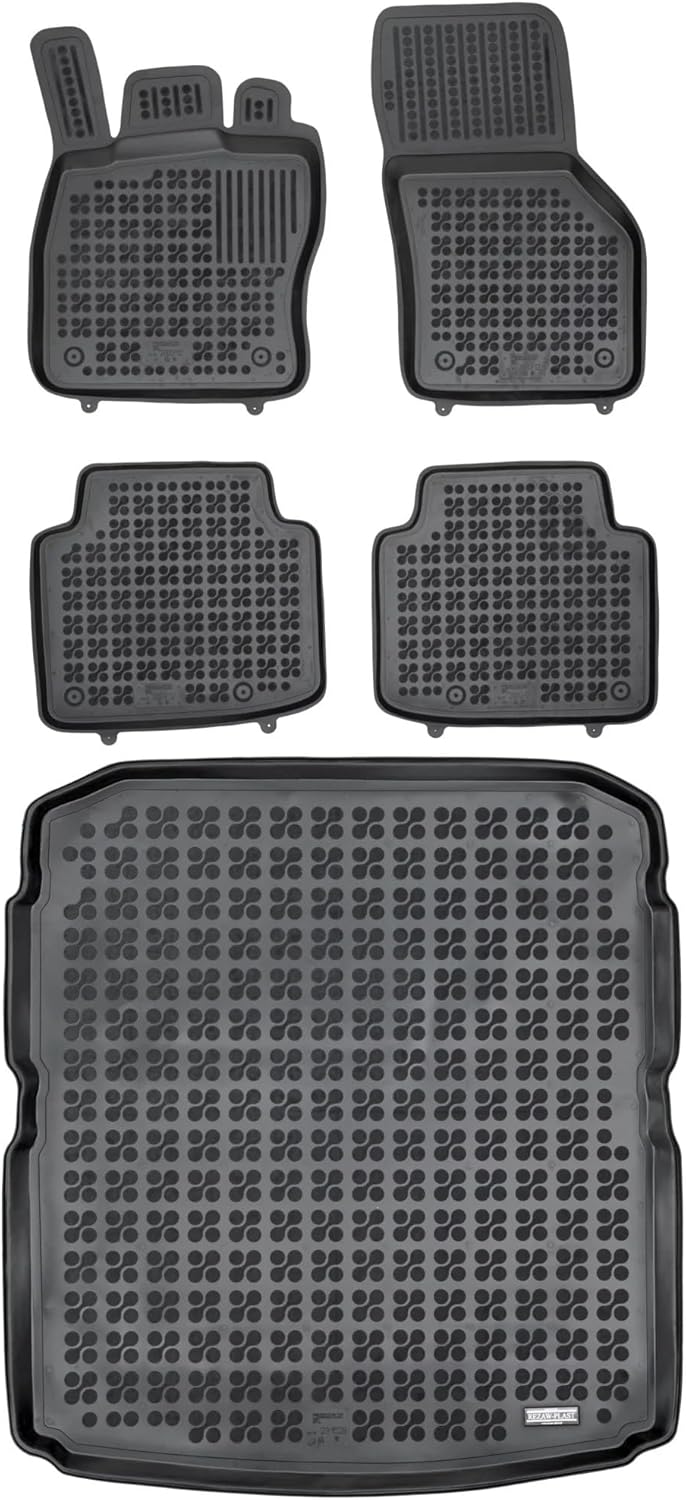 M MOTOS Satz Gummifussmatten und Kofferraummatten für Skoda SUPERB III ab 2015 Verbessern Sie Ihren