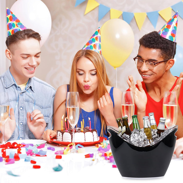 8 l grosser Eiskübel mit Griff, Acryl-Eiskübel, Getränkewanne, Champagnereimer, grosser Getränkeeime