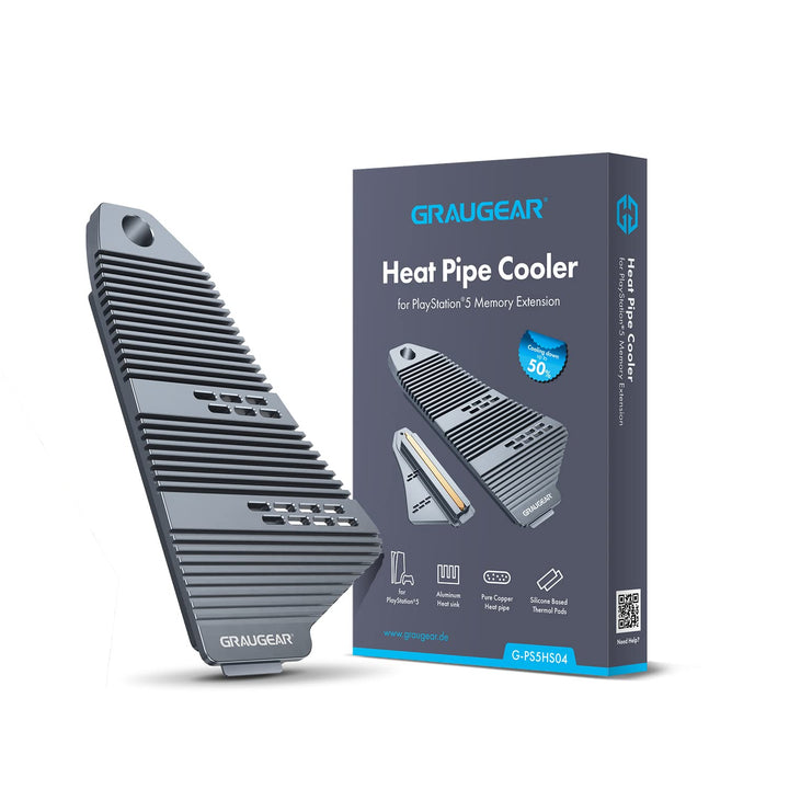 GRAUGEAR M.2 SSD PS5 Konsole Heatpipe Heatsink [PS5 SSD Kühler] NVMe SSD M.2 Kühlkörper für PS5 I kü