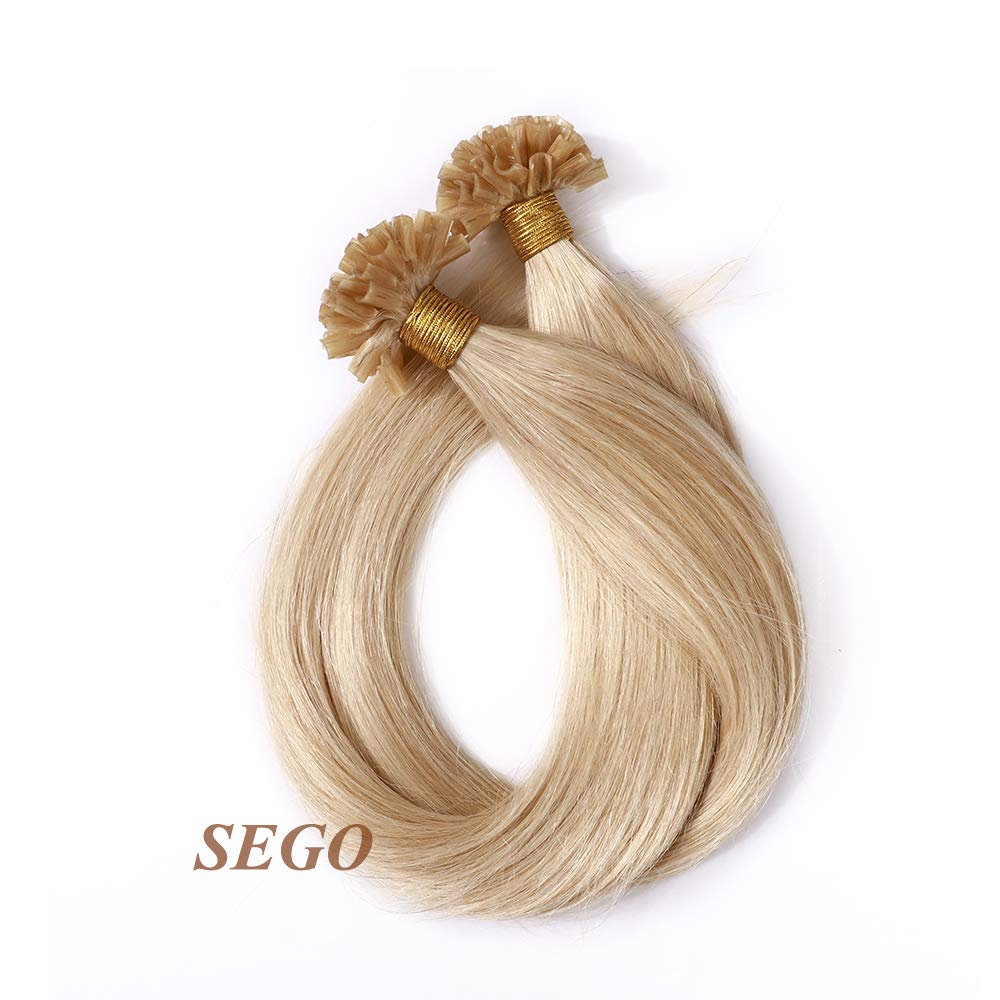 SEGO Extensions Echthaar Bondings Keratin U-Tip Remy Human Hair Haarverlängerung 50 Strähnen Mittelb