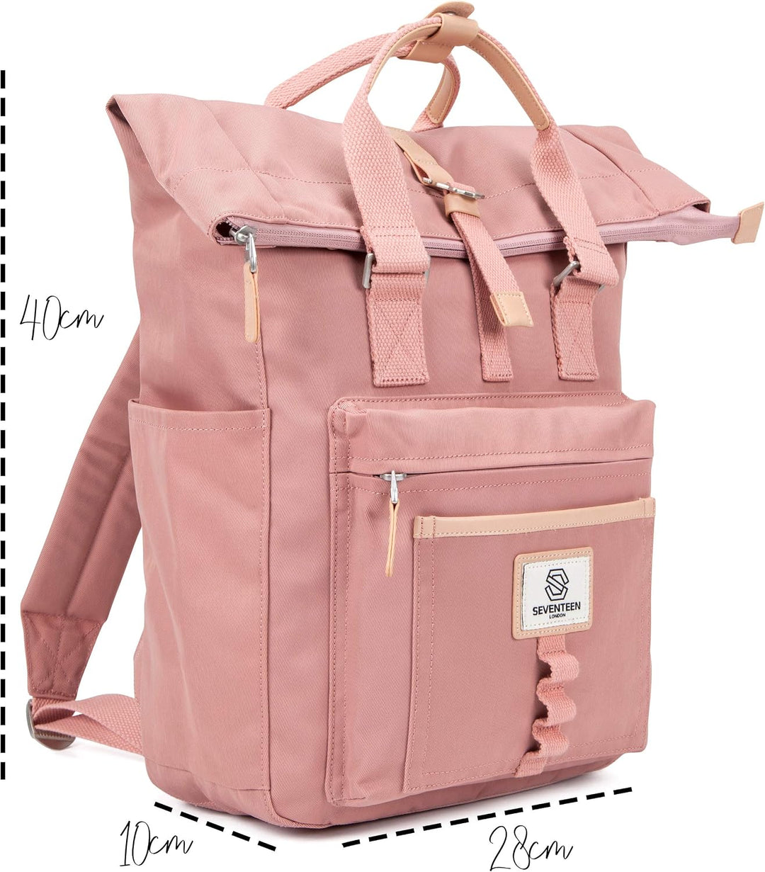 SEVENTEEN LONDON – Moderner und stilvoller ‘Canary Wharf’ Rucksack mit einem klassischen gefalteten