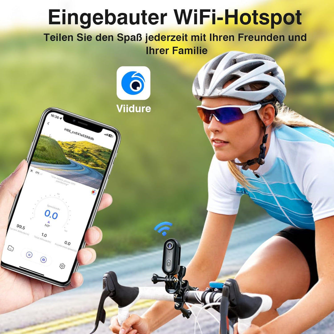 cyi Ultra HD Actionkamera 4K/30FPS mit WiFi, 30m Wasserdicht & 120° Weitwinkel, Tragbare Mini SportK