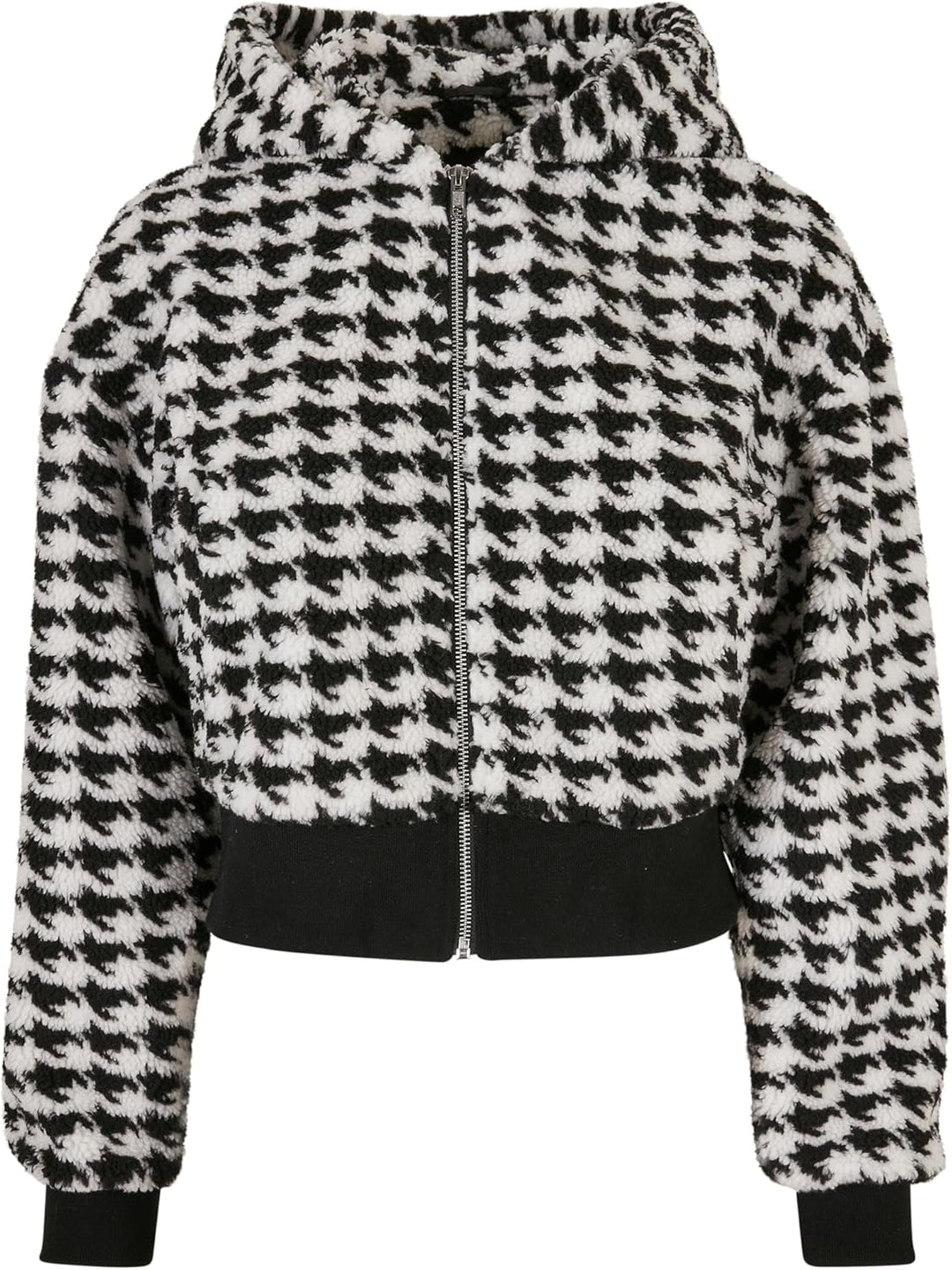 Urban Classics Ladies Short Oversized AOP Sherpa Jacket, stylische Frauen Jacke im Oversize Fit, erh
