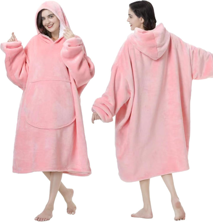 Mokani Kuscheldecke mit Ärmeln und Kapuze Hoodie Decke, Decke mit Ärmeln, Übergrösse Flauschige Flan