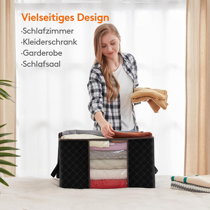 Lifewit 6 Stück 90L Aufbewahrungstasche, Aufbewahrungsbox mit Deckel, Gross Kleideraufbewahrung Umzu