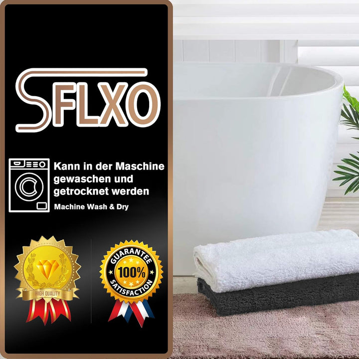 SFLXO Badematte 80cm x 50cm rutschfest-Badvorleger Maschinenwaschbar Anti-Rutsch Badteppich Weich Wa