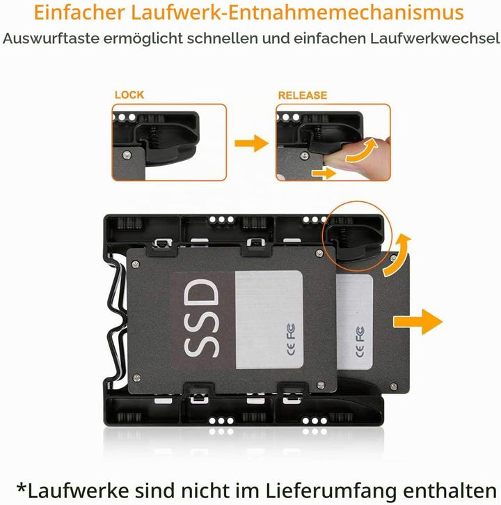 ICY DOCK Einbaurahmen für 2X 2,5 Zoll (6,4cm) SSDs/HDDs in 1x 3,5 Zoll (8,9cm) EZ-Fit Light MB290SP-