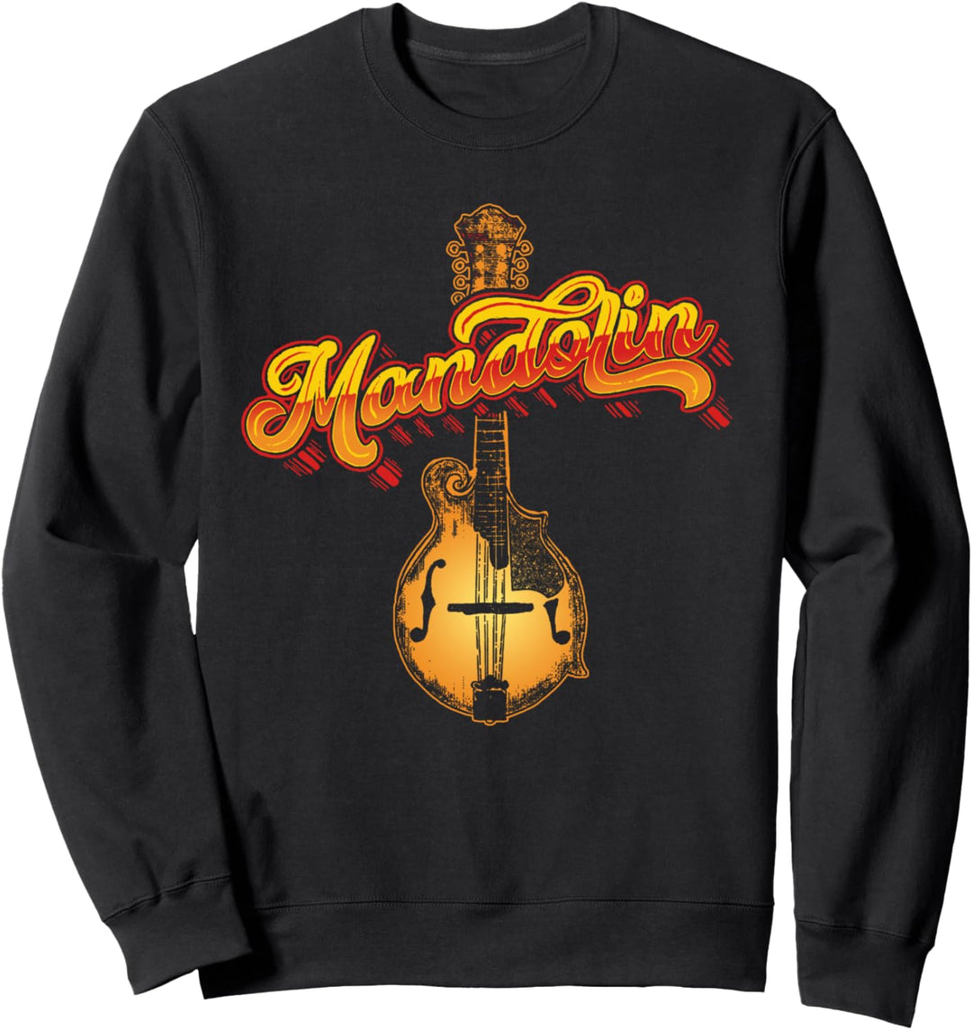 Vintage Mandolin Retro 80's Vibe Music Graphic Sweatshirt