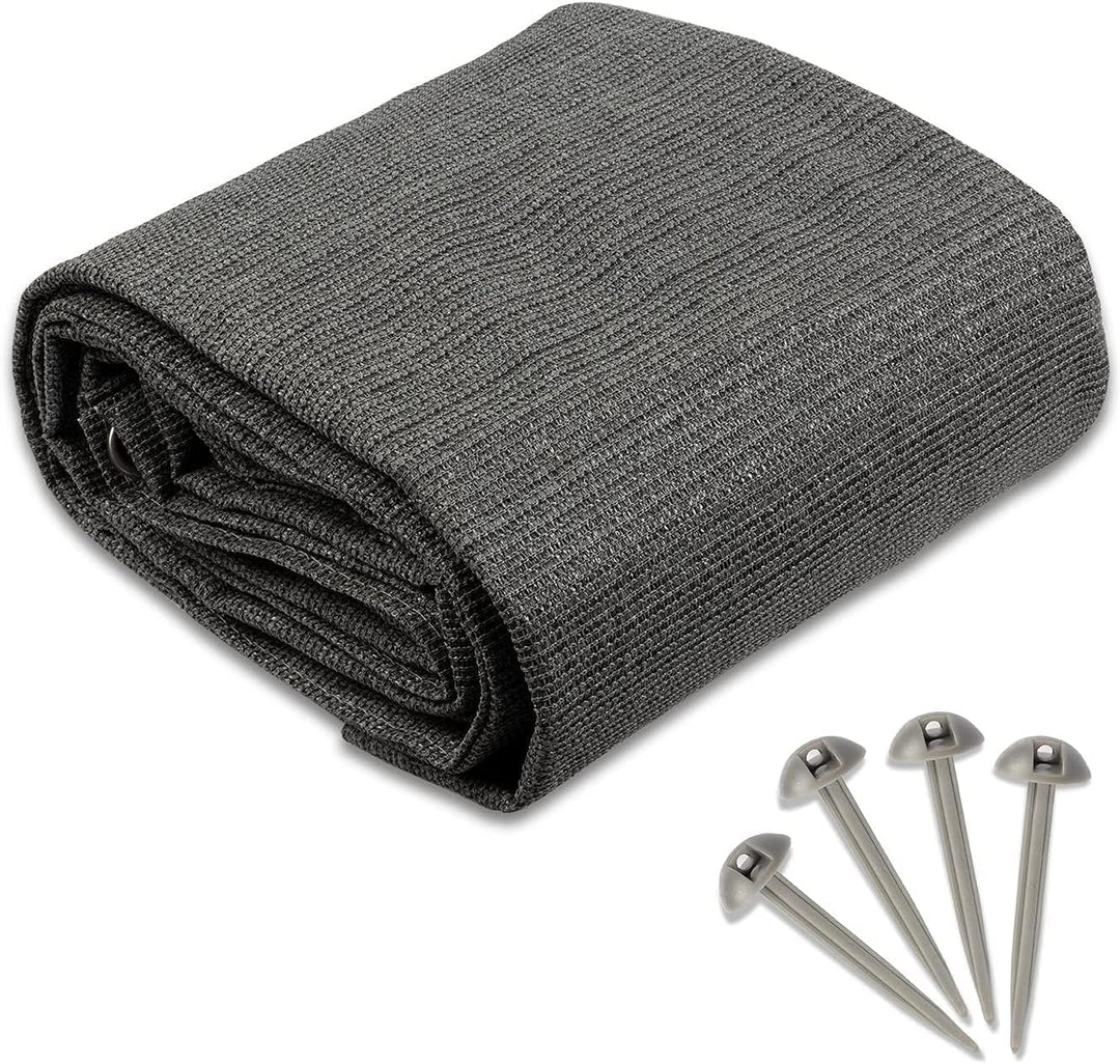 Floordirekt Camping Vorzeltteppich - 240 g/m² HDPE - mit Edelstahl-Ösen & 4X T-Heringe - wasserdurch