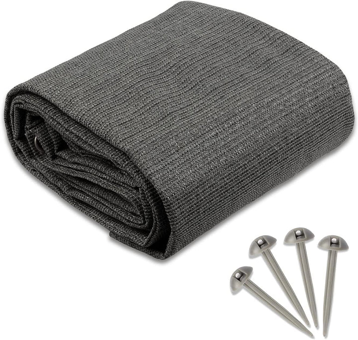 Floordirekt Camping Vorzeltteppich - 240 g/m² HDPE - mit Edelstahl-Ösen & 4X T-Heringe - wasserdurch