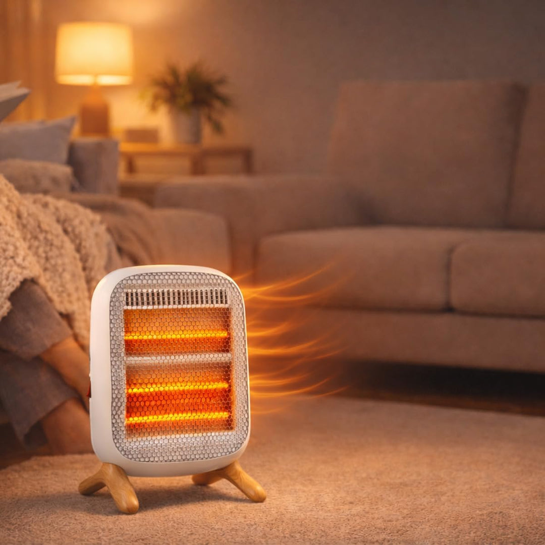 Cecotec ReadyWarm 1200 Infrarot-Heizstrahler, 1200 W, 3 Heizstufen, seitliche Schalter, Tragegriff,