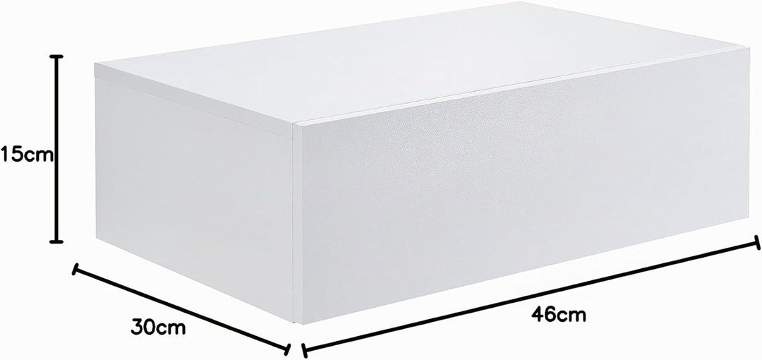 [en.casa] Wandregal Oslo mit Schublade 2er Set Nachttisch schwebende Nachtkommode Hängeregal Wandboa
