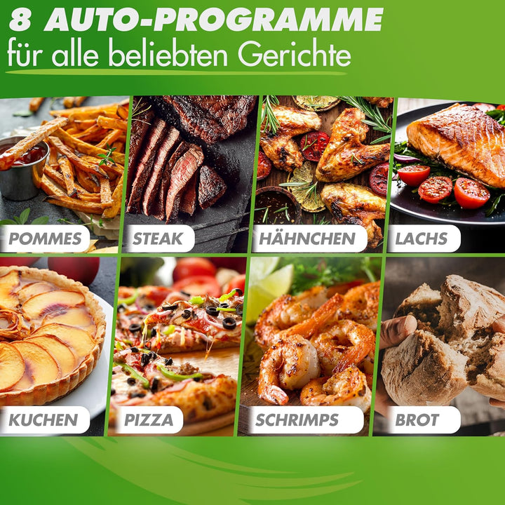 Nutrilovers Heissluftfritteuse NUTRI-FRYER EDELSTAHL XXL 8L, 2000W, Airfryer Edelstahl mit LED Touch