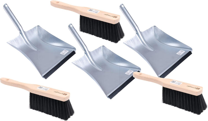 BawiTec 3er-Set Kehrgarnitur Kehrset Naturhaar Rosshaar Arenga Kunsthaar Borsten Industrie Handfeger