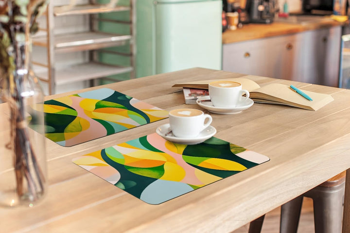 KitchenYeah© Platzsets Abwaschbar 6-Teilig 45x30 cm Tischsets Platzdeckchen Platzset Unterlage Tisch