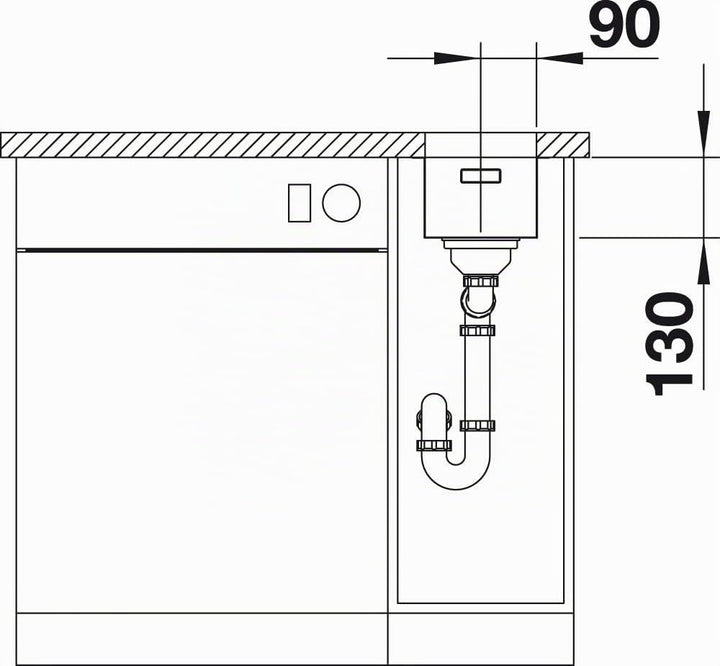 BLANCO ANDANO 180-U | Edelstahl | Einbauart: Unterbau | ohne Ablauffernbedienung, ohne Zubehör | 30e