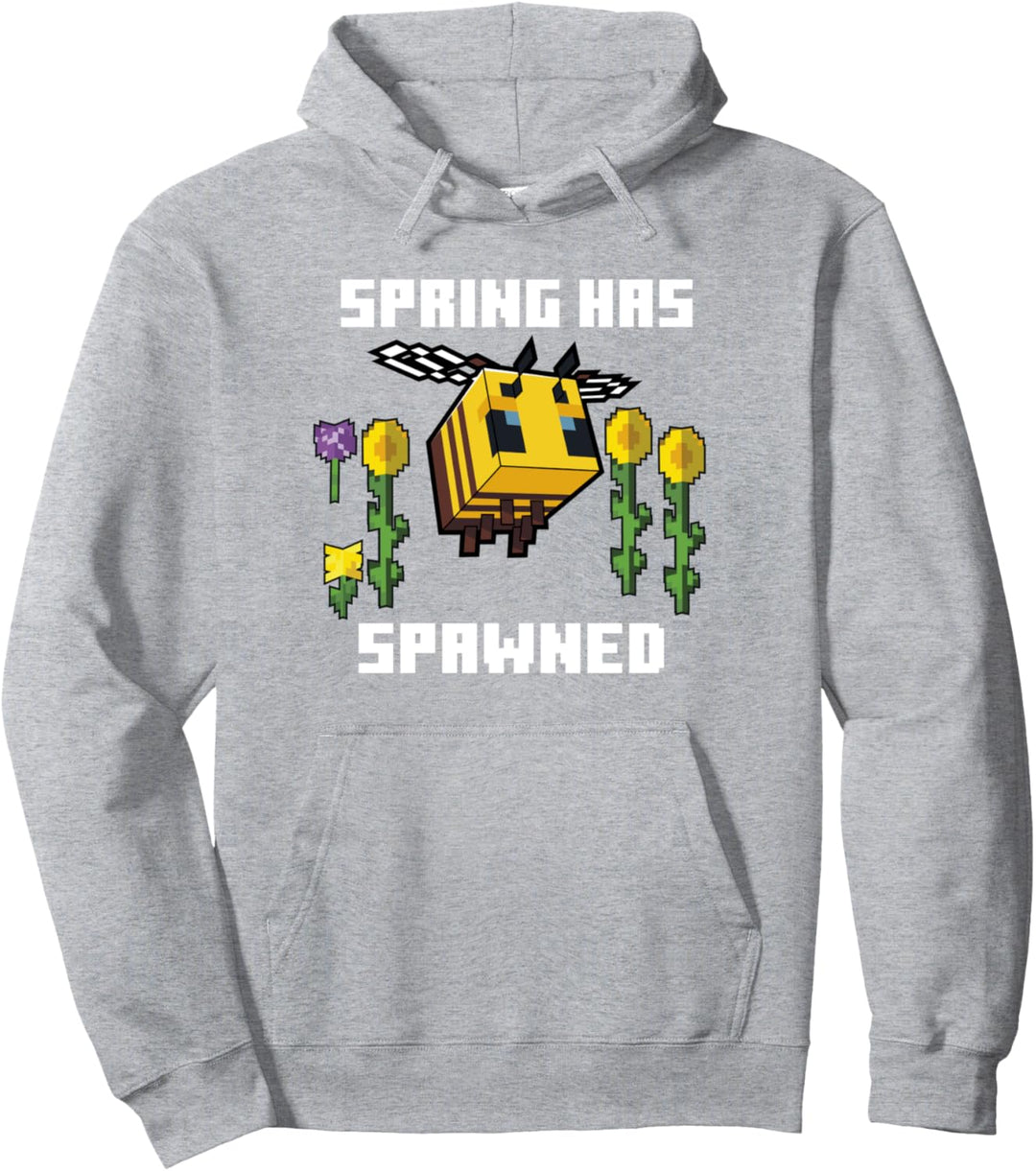 Minecraft Bee Spring Has Spawned Graphic Blocks Pullover Hoodie