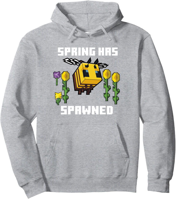 Minecraft Bee Spring Has Spawned Graphic Blocks Pullover Hoodie
