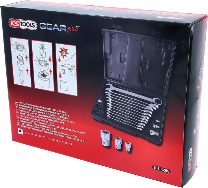KS Tools 503.4266 GEARplus Ratschenringmaulschlüssel-Satz,