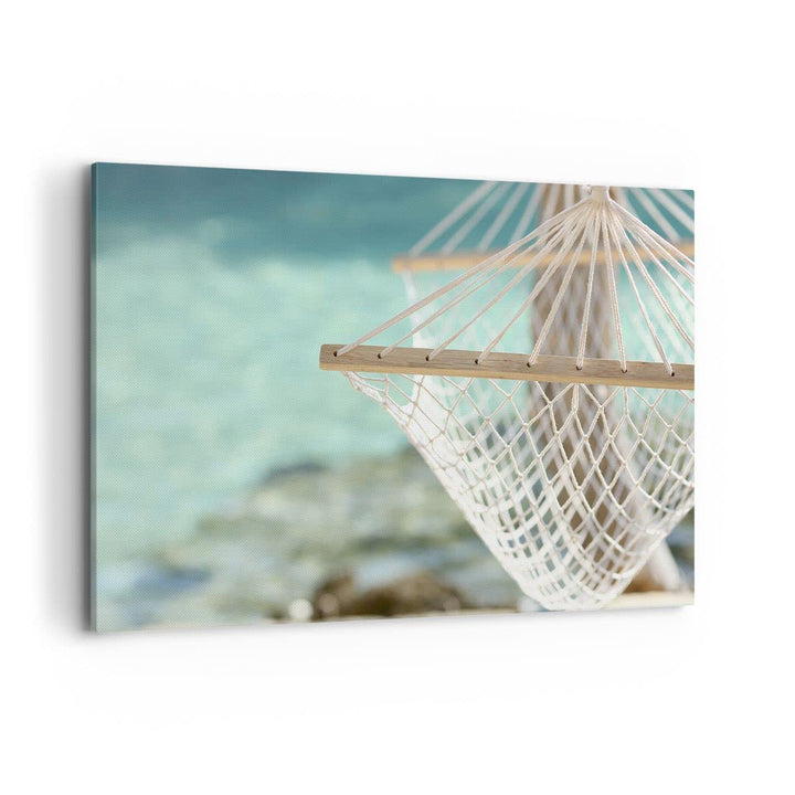 Bilder auf Leinwand 100x70cm Leinwandbild Reise hängematte tropisch strand Gross Wanddeko Bild Schla