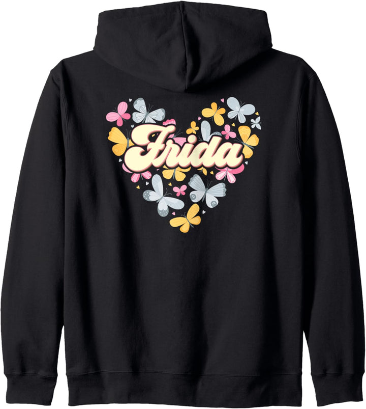 Frida Retro Vintage Schmetterling Vornamen Namen Kapuzenjacke