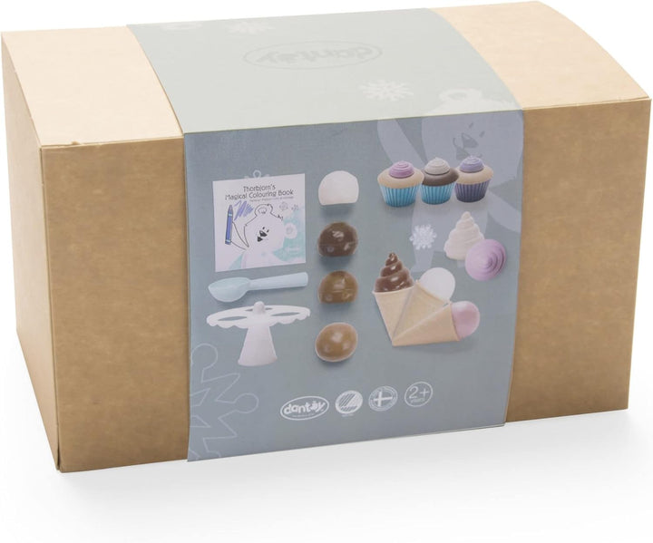 Dantoy – Thorbjorn Dessert Set für Kinderküche - 26 Teilen - Geschirrset - Sandspielzeug Set - Spiel